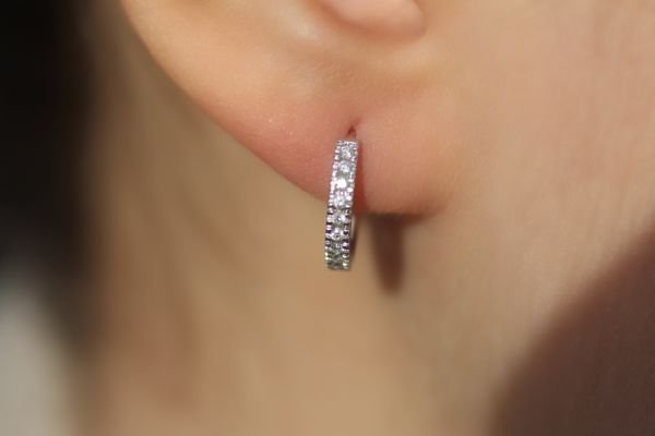 0,15 Karat Pırlanta Halka Küpe