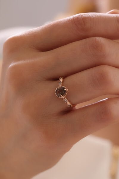 0,69 Karat Pırlanta Smokey Vintage Yüzük