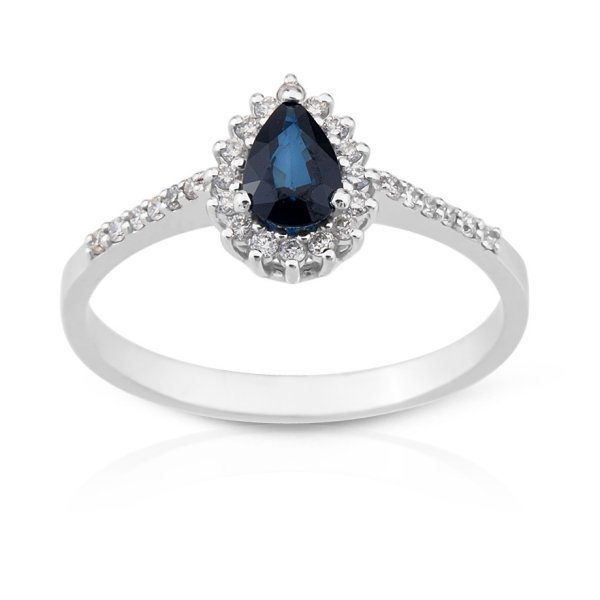 0,63 Karat Pırlanta Safir Yüzük