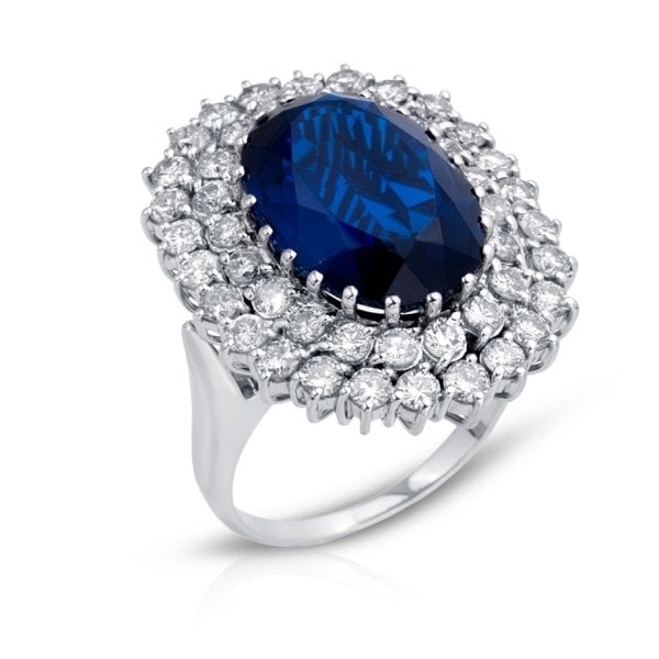 Pırlanta Safir Yüzük