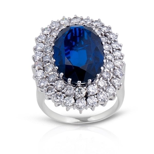 Pırlanta Safir Yüzük