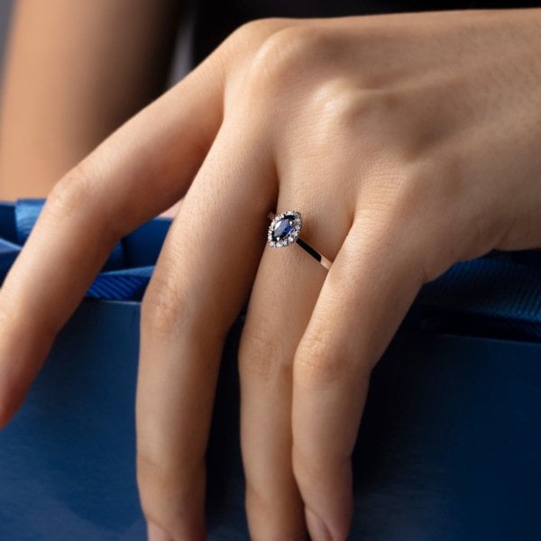 Pırlanta Safir Yüzük