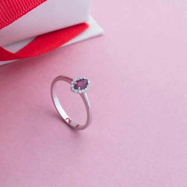 0,32 Karat Pırlanta Yakut Yüzük