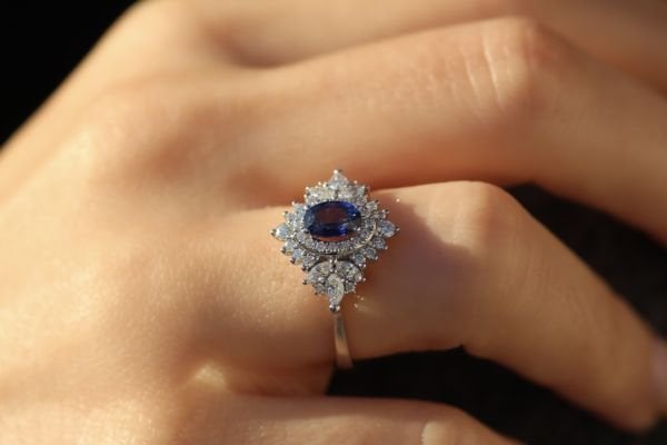 1,16 Karat Pırlanta Safir Yüzük