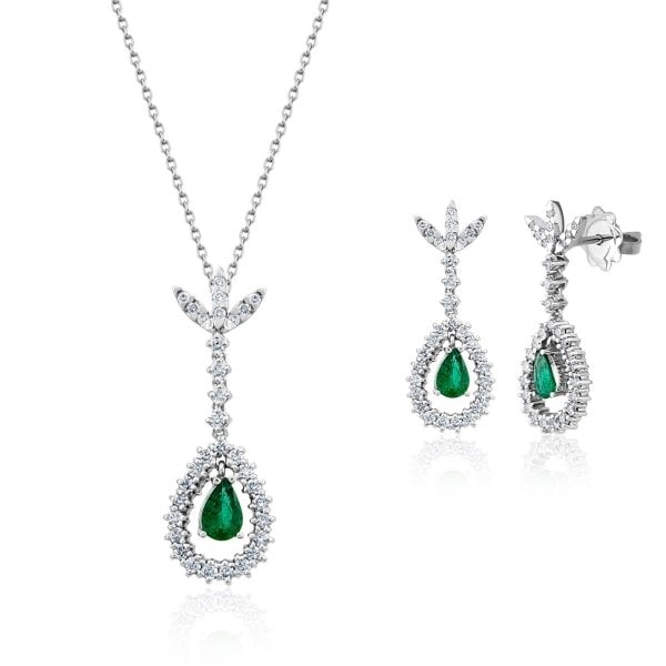 2,04 Karat Pırlanta Zümrüt Set