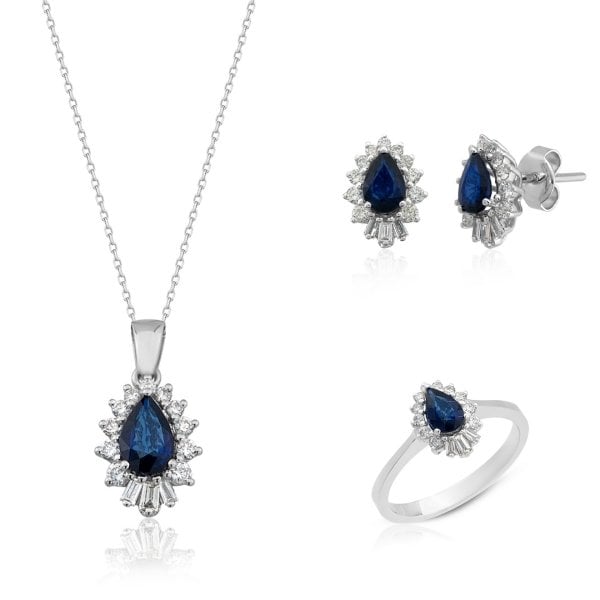 2,57 Karat Pırlanta Safir Set