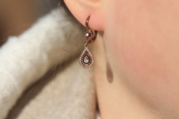 0,45 Karat Elmas Tasarım Küpe