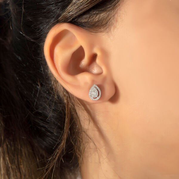 0,43 Karat Pırlanta Damla Küpe