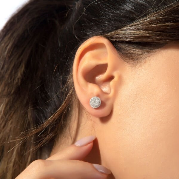 0,95 Karat Pırlanta Tasarım Küpe