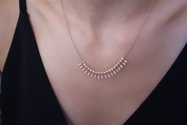 0,92 Karat Pırlanta Fantezi Rose Kolye