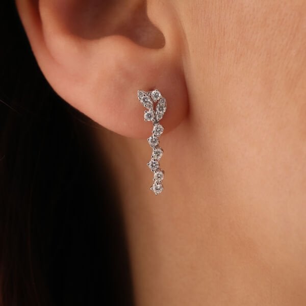 0,65 Karat Pırlanta Tasarım Küpe