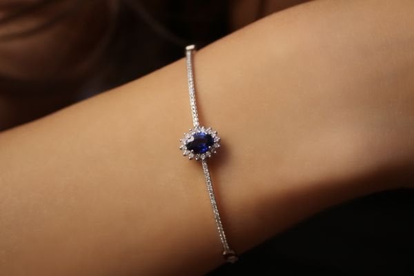 1,12 Karat Pırlantalı Safir Bileklik