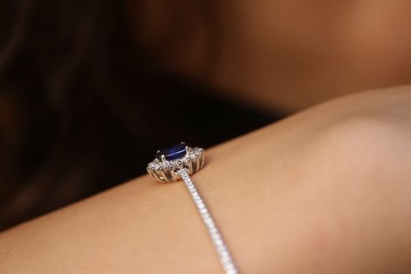 1,12 Karat Pırlantalı Safir Bileklik