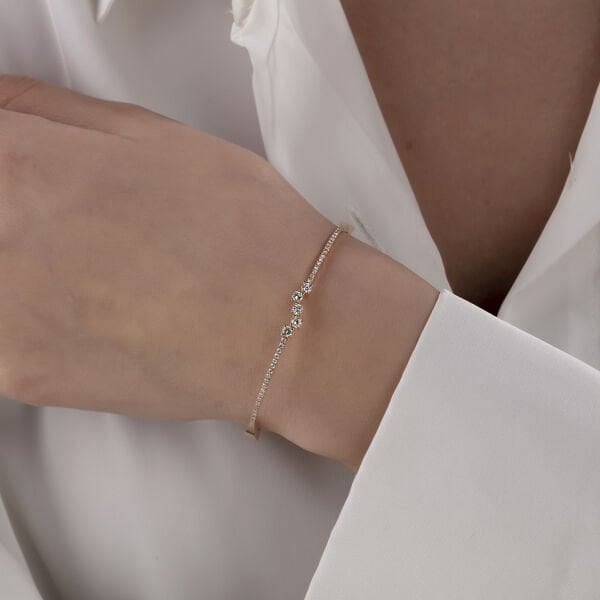 0,67 Karat Rose Pırlanta Tasarım Bileklik