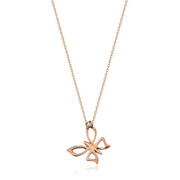 Pırlanta Kelebek Kolye