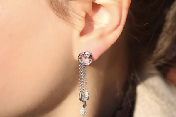 0,52 Karat Pırlanta Tasarım Küpe