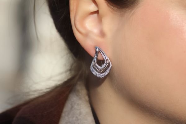 0,65 Karat Pırlanta Tasarım Küpe