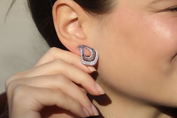 0,65 Karat Pırlanta Tasarım Küpe