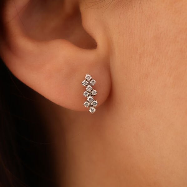 0,25 Karat Pırlanta Tasarım Küpe