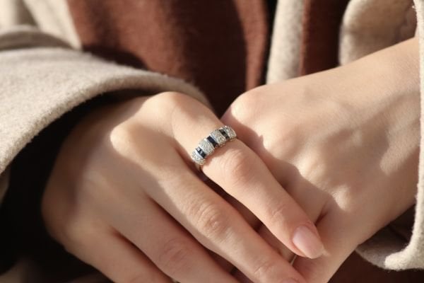 Pırlanta Safir Yüzük