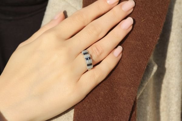 Pırlanta Safir Yüzük