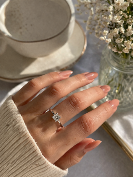 0,10 Karat Pırlanta Tektaş Yüzük