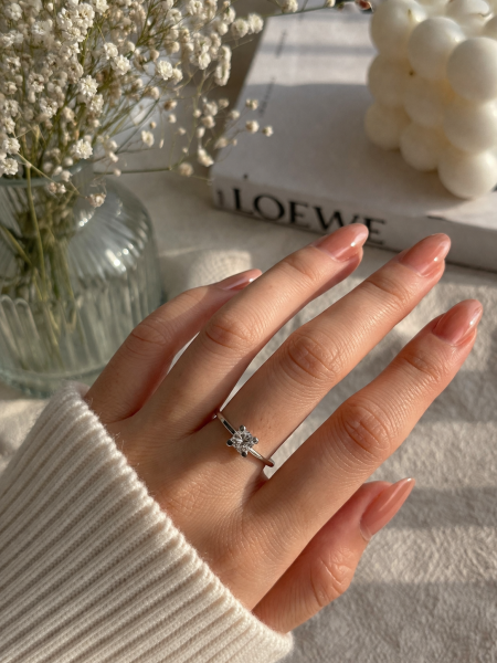 0,10 Karat Pırlanta Tektaş Yüzük