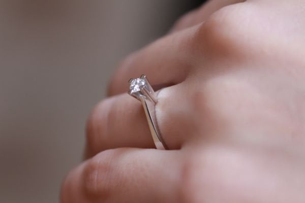 0,18 Karat Pırlanta Tektaş Yüzük