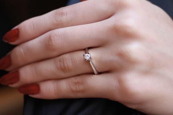 0,18 Karat Pırlanta Tektaş Yüzük