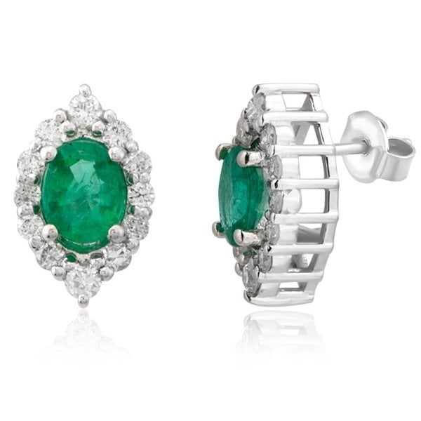 Pırlanta Zümrüt Küpe