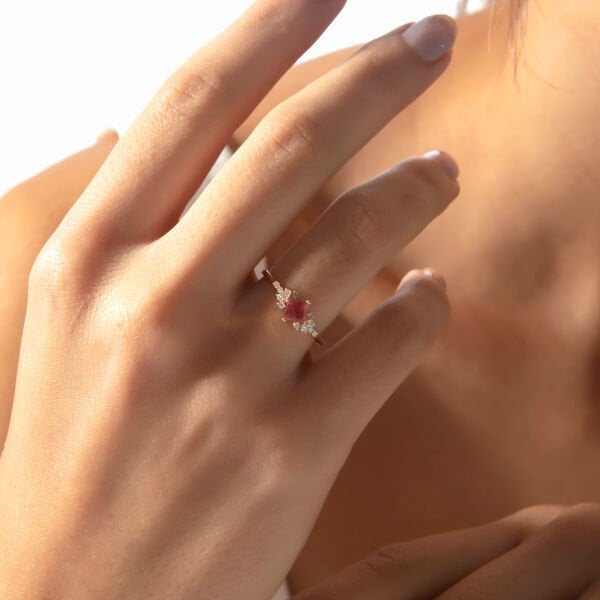 0,53 Karat Pırlanta Topaz Vintage Yüzük