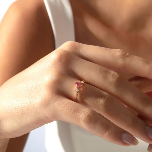 0,53 Karat Pırlanta Topaz Vintage Yüzük