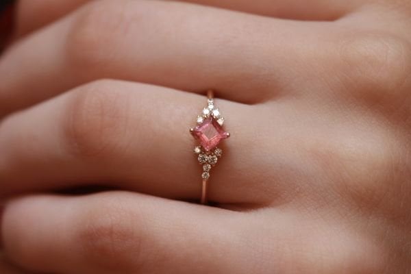 0,59 Karat Pırlanta Topaz Vintage Yüzük
