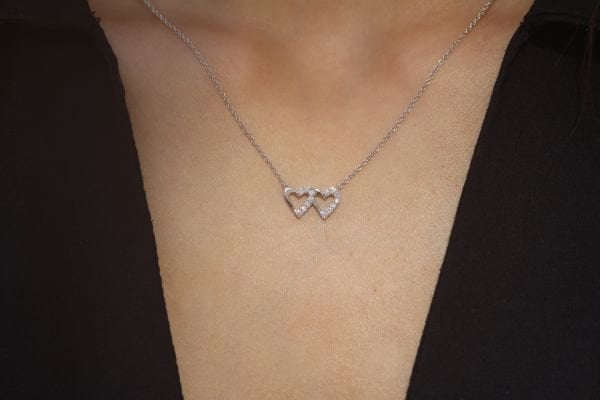 0,25 Karat Pırlanta Kalpli Kolye
