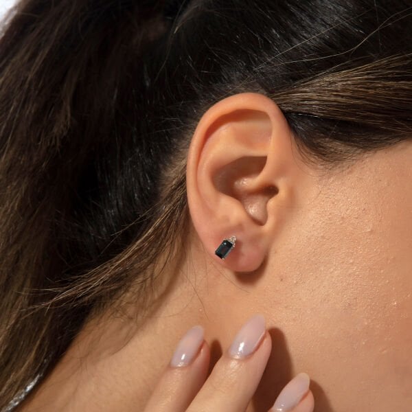 1,27 Karat Pırlanta London Blue Küpe