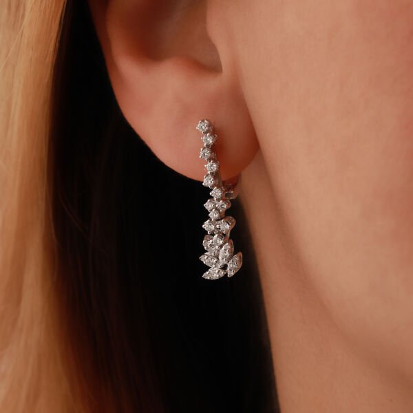 0,66 Karat Pırlanta Tasarım Küpe