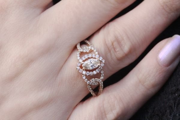 0,70 Karat Pırlanta Rose Tasarım Yüzük