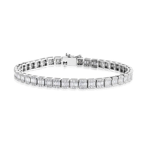 4,21 Karat Pırlanta Baget Su yolu Bileklik