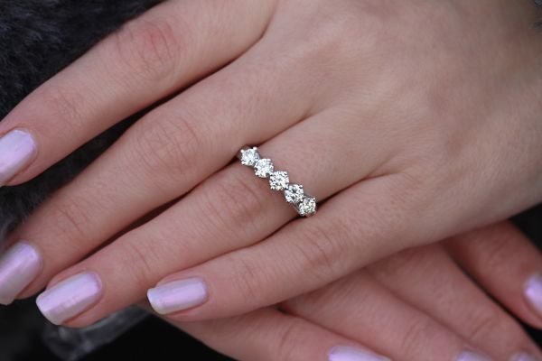 0.90 Karat Pırlanta Beştaş Yüzük