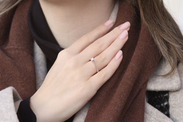 0,08 Karat Pırlanta Tektaş Yüzük