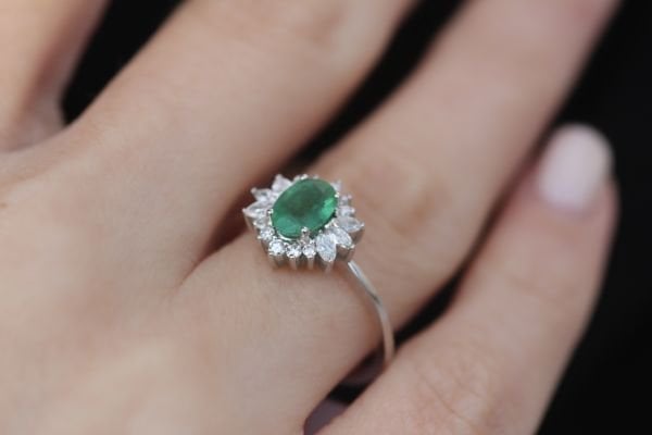 1,08 Karat Pırlanta Zümrüt Yüzük