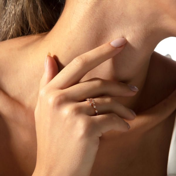 Pırlanta Morganit Yüzük