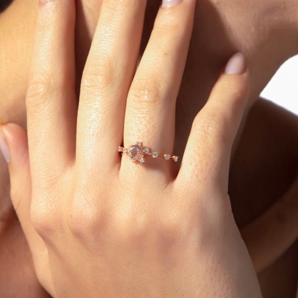 Pırlanta Morganit Yüzük