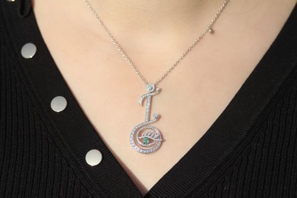 1,45 Karat Pırlanta Zümrüt Kolye