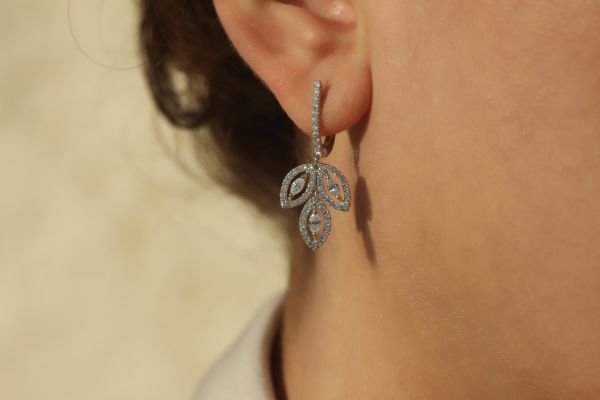 1,55 Karat Pırlanta Markiz Küpe