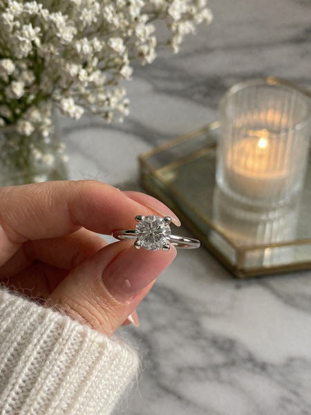 0,66 Karat Pırlanta HRD Sertifikalı Tektaş Yüzük